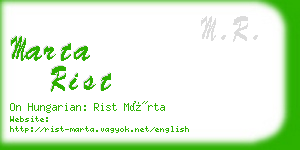 marta rist business card